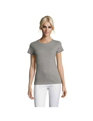 T-shirt Femme Personnalisable 100% Coton 150g REGENT Matières : coton Taille textile : M Couleurs : gris chiné cadeau collaborat