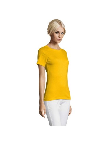 T-shirt Femme Personnalisable 100% Coton 150g REGENT Matières : coton Taille textile : L Couleurs : jaune cadeau affaires élégan