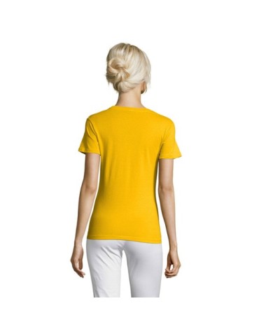 T-shirt Femme Personnalisable 100% Coton 150g REGENT Matières : coton Taille textile : S Couleurs : jaune marquage laser ultra p