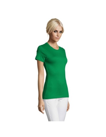 T-shirt Femme Personnalisable 100% Coton 150g REGENT Matières : coton Taille textile : L Couleurs : vert prairie impression logo
