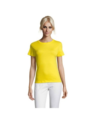 T-shirt Femme Personnalisable 100% Coton 150g REGENT Matières : coton Taille textile : S Couleurs : jaune citron personnalisatio