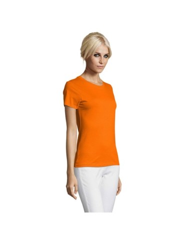 T-shirt Femme Personnalisable 100% Coton 150g REGENT Matières : coton Taille textile : M Couleurs : orange impression logo haute