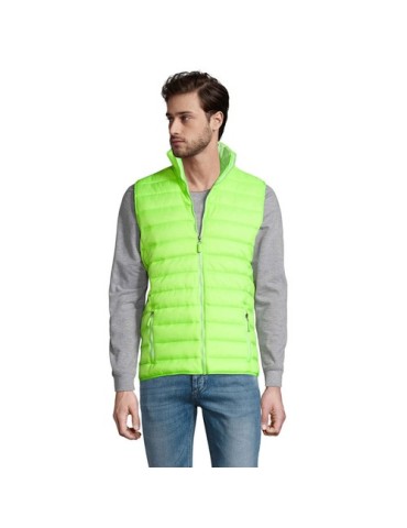 Doudoune Légère Personnalisable Bodywarmer WAVE MEN Taille textile : S Couleurs : vert citron fluo cadeau client original