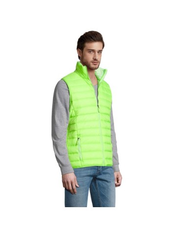 Doudoune Légère Personnalisable Bodywarmer WAVE MEN Taille textile : S Couleurs : vert citron fluo objet promotionnel éco-respon