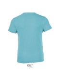 T-shirt personnalisé 100% coton enfant Régent Fit Matières : coton Taille textile : M Couleurs : bleu atoll personnalisable avec