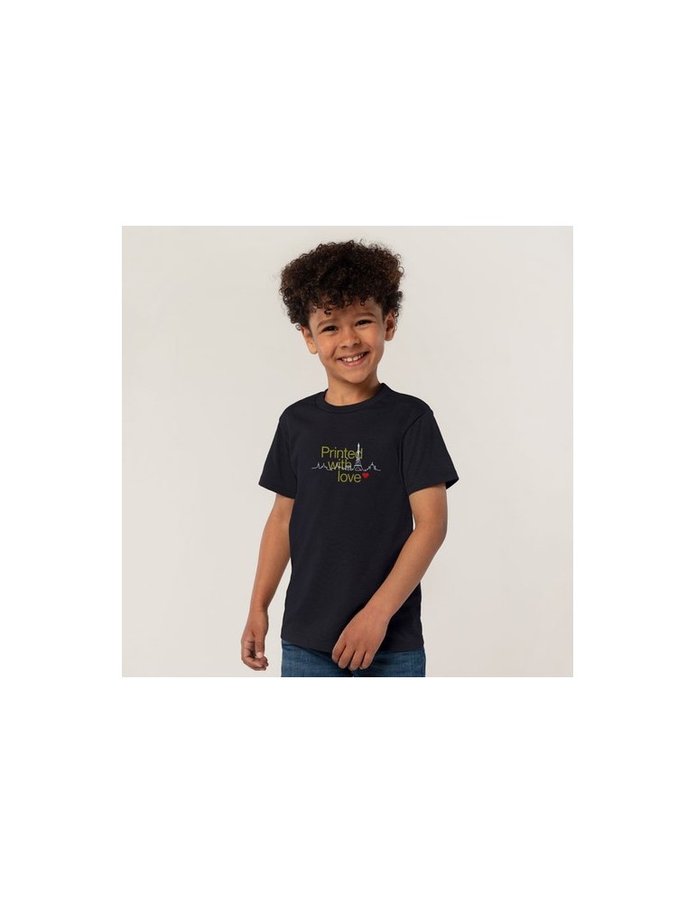 T-shirt personnalisé 100% coton enfant Régent Fit Matières : coton Taille textile : 4XL Couleurs : noir profond marquage laser u