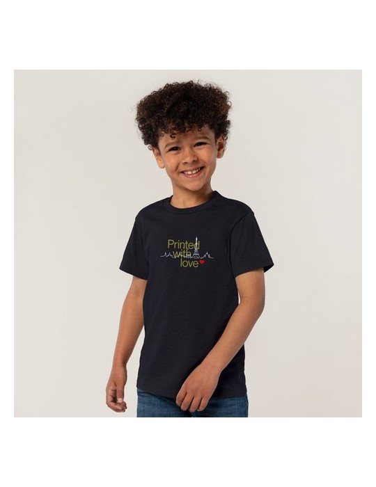 T-shirt personnalisé 100% coton enfant Régent Fit Matières : coton Taille textile : 4XL Couleurs : noir profond marquage laser u