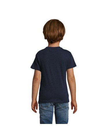 T-shirt personnalisé 100% coton enfant Régent Fit Matières : coton Taille textile : XL Couleurs : french navy marquage couleur é