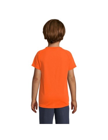 T-shirt Enfant Sportif Personnalisé 140g - SOL'S Matières : PET Taille textile : 3XL Couleurs : orange fluo marquage laser ultra