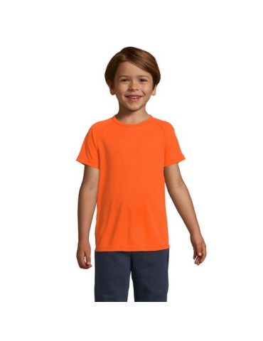 T-shirt Enfant Sportif Personnalisé 140g - SOL'S Matières : PET Taille textile : 4XL Couleurs : orange fluo personnalisable avec