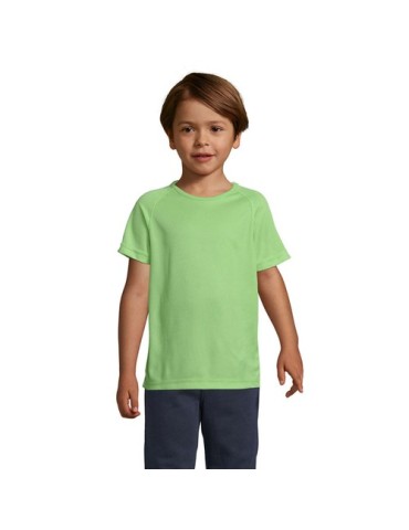 T-shirt Enfant Sportif Personnalisé 140g - SOL'S Matières : PET Taille textile : XL Couleurs : vert pomme marquage couleur éclat