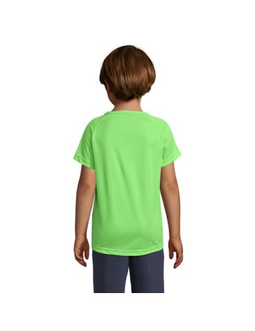 T-shirt Enfant Sportif Personnalisé 140g - SOL'S Matières : PET Taille textile : XXL Couleurs : vert fluo impression logo haute 