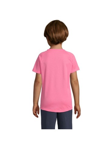 T-shirt Enfant Sportif Personnalisé 140g - SOL'S Matières : PET Taille textile : XL Couleurs : rose fluo marquage laser ultra pr