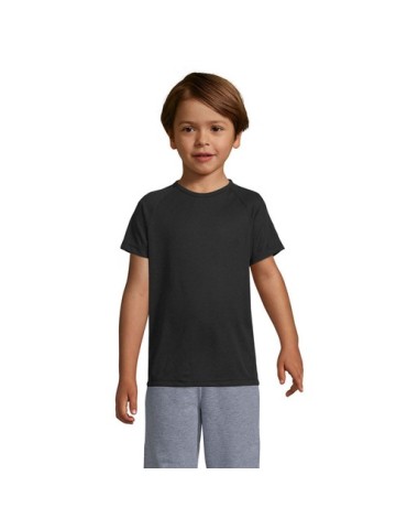 T-shirt Enfant Sportif Personnalisé 140g - SOL'S Matières : PET Taille textile : XL Couleurs : noir marquage couleur éclatante
