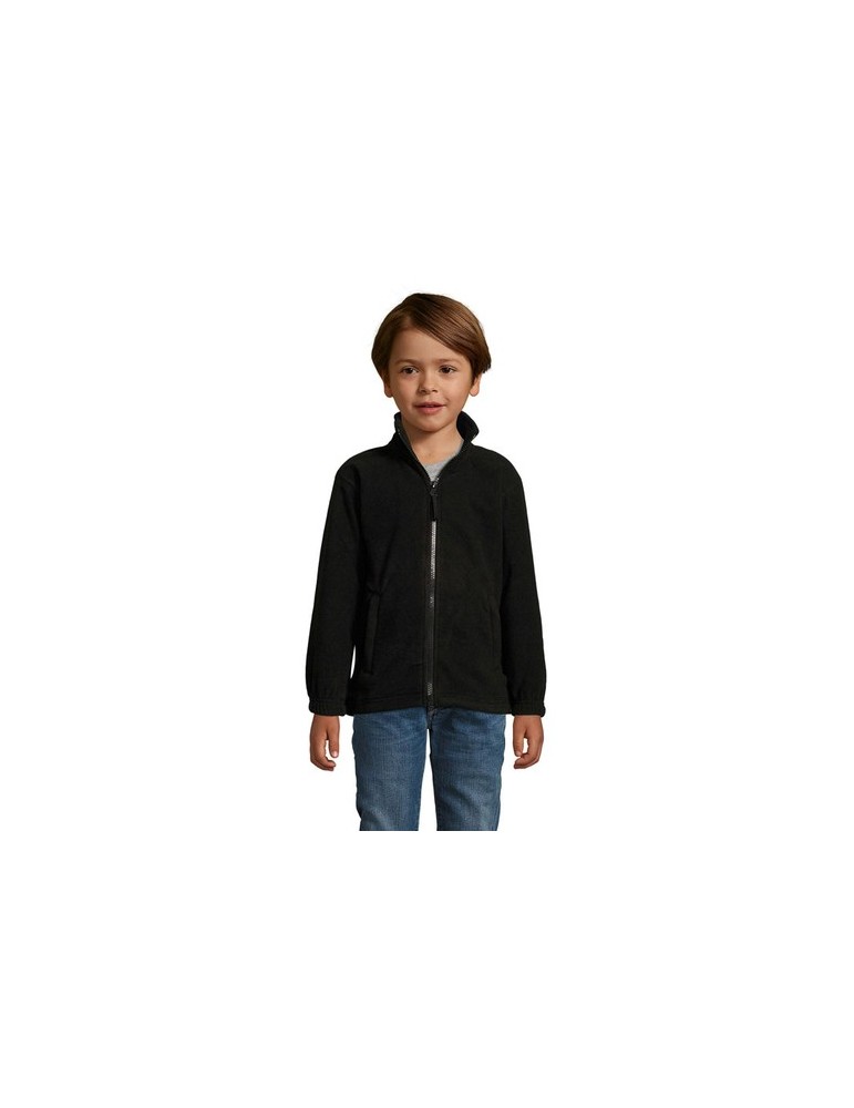Veste Micropolaire Enfant Personnalisée 300g - NORTH KIDS Matières : PET Taille textile : 3XL Couleurs : noir