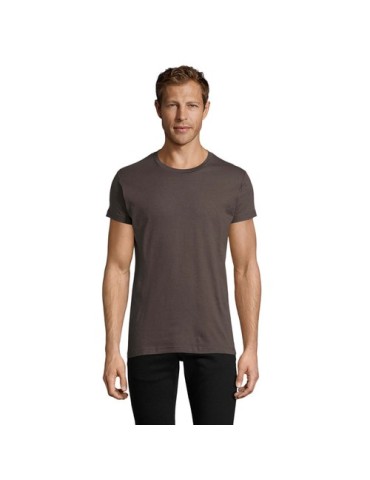 T-Shirt Personnalisé Homme Publicitaire REGENT FIT Matières : coton Taille textile : M Couleurs : gris foncé impression haute dé