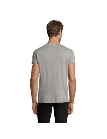 T-Shirt Personnalisé Homme Publicitaire REGENT FIT Matières : coton Taille textile : XXL Couleurs : gris chiné impression haute 
