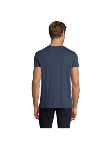 T-Shirt Personnalisé Homme Publicitaire REGENT FIT Matières : coton Taille textile : M Couleurs : bleu denim chiné livraison exp