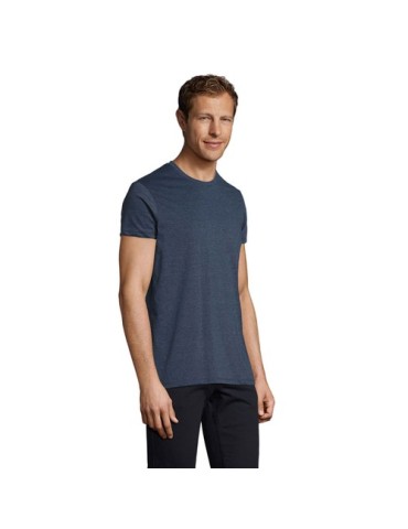 T-Shirt Personnalisé Homme Publicitaire REGENT FIT Matières : coton Taille textile : XL Couleurs : bleu denim chiné cadeau affai