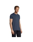 T-Shirt Personnalisé Homme Publicitaire REGENT FIT Matières : coton Taille textile : XL Couleurs : bleu denim chiné cadeau affai