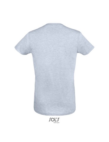 T-Shirt Personnalisé Homme Publicitaire REGENT FIT Matières : coton Taille textile : XS Couleurs : bleu ciel chiné personnalisat