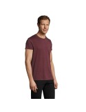 T-Shirt Personnalisé Homme Publicitaire REGENT FIT Matières : coton Taille textile : XL Couleurs : lie de vin chiné marquage las