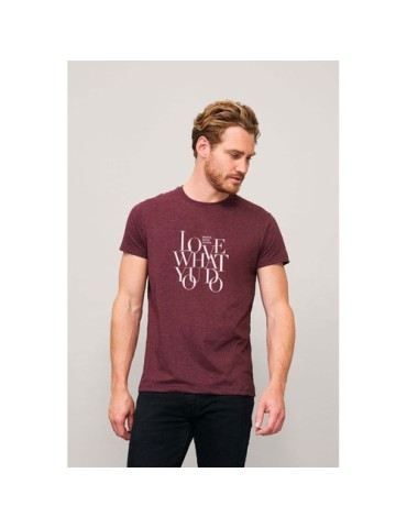 T-Shirt Personnalisé Homme Publicitaire REGENT FIT Matières : coton Taille textile : XL Couleurs : lie de vin chiné goodies pers