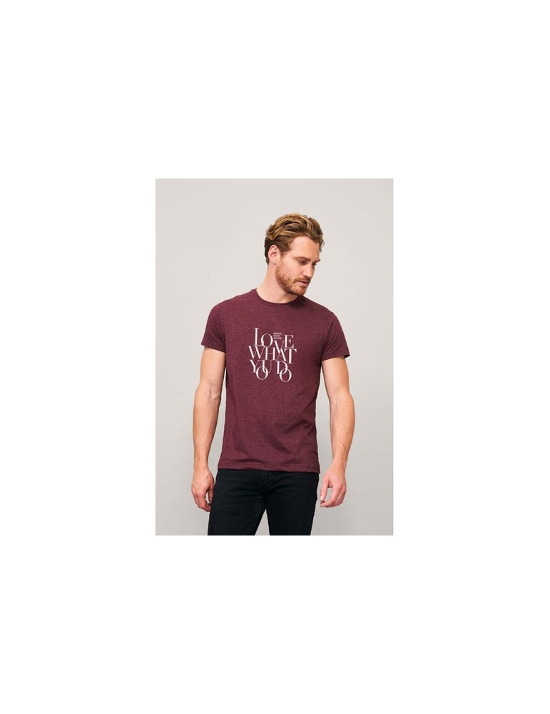 T-Shirt Personnalisé Homme Publicitaire REGENT FIT Matières : coton Taille textile : XXL Couleurs : lie de vin chiné goodies per