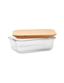 Lunchbox  en verre et bambou TUNDRA Matières : verre Couleurs : transparent personnalisable avec votre logo