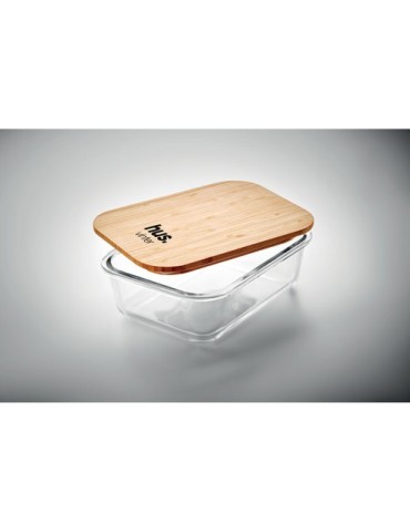 Lunchbox  en verre et bambou TUNDRA Matières : verre Couleurs : transparent cadeau entreprise pas cher