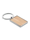 Porte-clés rectangle en bambou personnalisé BENDIGO Matières : métal Couleurs : bois