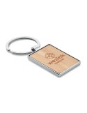 Porte-clés rectangle en bambou personnalisé BENDIGO Matières : métal Couleurs : bois cadeau entreprise pas cher