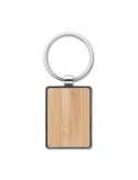 Porte-clés rectangle en bambou personnalisé BENDIGO Matières : métal Couleurs : bois impression haute définition