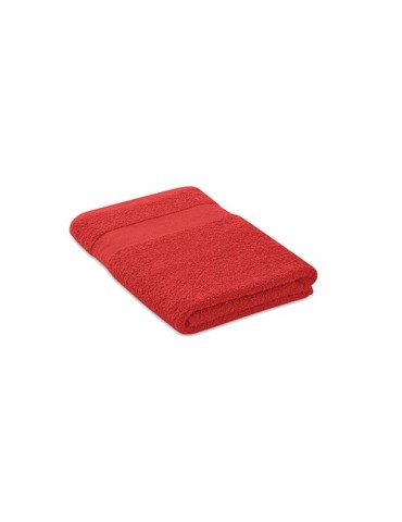 Serviette bio en coton personnalisée 140x70 PERRY Matières : coton biologique Couleurs : rouge marquage laser ultra précis