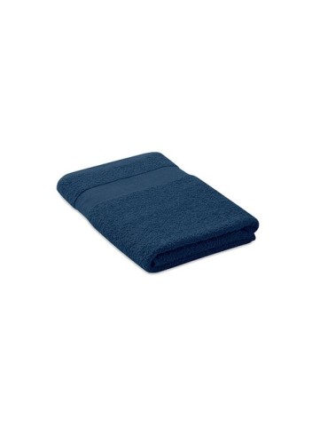 Serviette bio en coton personnalisée 140x70 PERRY Matières : coton biologique Couleurs : bleu personnalisable avec votre logo