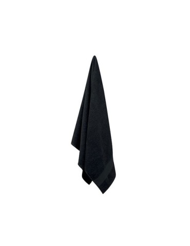 Serviette bio en coton personnalisée 140x70 PERRY Matières : coton biologique Couleurs : noir objet promotionnel éco-responsable