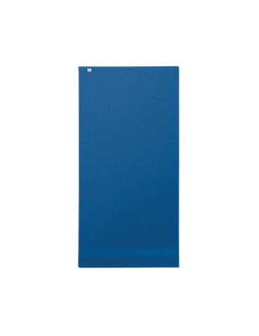 Serviette bio en coton personnalisée 140x70 PERRY Matières : coton biologique Couleurs : bleu royal goodies personnalisé en stoc