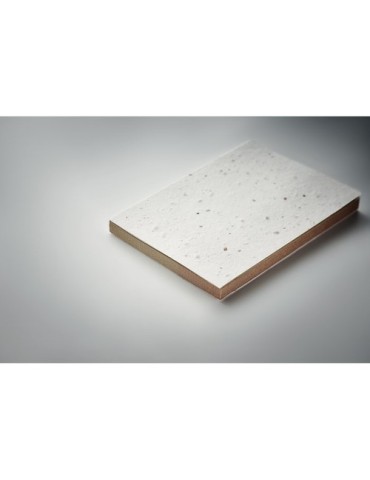 Bloc-notes Éco-responsable à Planter Personnalisé GROW ME Couleurs : blanc Matières : papier à base d'herbe impression haute déf