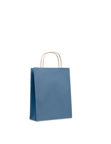 Sac en papier  et pratique petit format personnalisé PAPER TONE S Matières : papier recyclé Couleurs : bleu objet publicitaire r