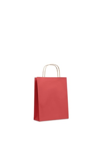 Sac en papier  et pratique petit format personnalisé PAPER TONE S Matières : papier recyclé Couleurs : rouge marquage laser ultr