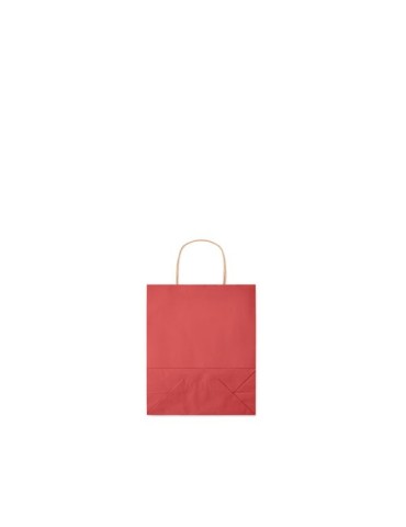 Sac en papier  et pratique petit format personnalisé PAPER TONE S Matières : papier recyclé Couleurs : rouge impression logo hau