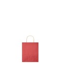 Sac en papier  et pratique petit format personnalisé PAPER TONE S Matières : papier recyclé Couleurs : rouge impression logo hau