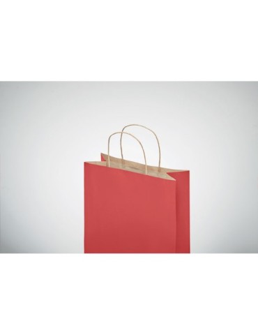 Sac en papier  et pratique petit format personnalisé PAPER TONE S Matières : papier recyclé Couleurs : rouge marquage laser ultr