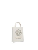 Sac en papier  et pratique petit format personnalisé PAPER TONE S Matières : papier recyclé Couleurs : blanc personnalisation su