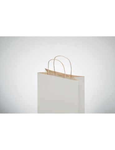 Sac en papier  et pratique petit format personnalisé PAPER TONE S Matières : papier recyclé Couleurs : blanc impression haute dé