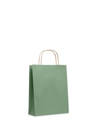 Sac en papier  et pratique petit format personnalisé PAPER TONE S Matières : papier recyclé Couleurs : vert marquage couleur écl