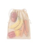 Sac réutilisable en filet de coton  - VEGGIE Matières : coton Couleurs : beige cadeau entreprise pas cher
