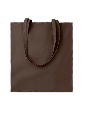 Sac shopping  en coton 180gr/m² - COTTONEL COLOUR Matières : coton Couleurs : chocolat cadeau entreprise pas cher