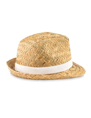 Chapeau en paille naturelle personnalisé pas cher MONTEVIDEO cadeau entreprise pas cher