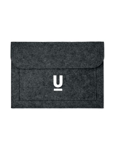 Pochette en Feutre Personnalisée Pratique et Élégante - POUCHLO Matières : PET recyclé Couleurs : pierre impression haute défini